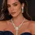 Exquisite Flower Necklace Set Silver Plated Floral Bridal Marquise Cut CZ Drop Earrings