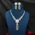 Exquisite Flower Necklace Set Silver Plated Floral Bridal Marquise Cut CZ Drop Earrings