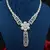 Exquisite Flower Necklace Set Silver Plated Floral Bridal Marquise Cut CZ Drop Earrings