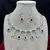 Multi-Gemstone Teardrop Statement Necklace and Earring Set, Silver-Tone Bridal Prom Jewelry
