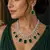 Emerald Green Crystal Bridal Jewelry Set, Silver Wedding Necklace Earrings