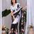 Elegant Black Floral Print Saree for Women