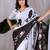 Elegant Black Floral Print Saree for Women