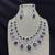 Amethyst Purple Bridal Jewelry Set: Silver Teardrop Crystal Necklace, Earrings, Maang Tikka