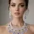 Lavender CZ Bridal Jewelry Set | Silver Tone Indian Wedding Necklace, Earrings & Maang Tikka