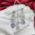 Lavender CZ Bridal Jewelry Set | Silver Tone Indian Wedding Necklace, Earrings & Maang Tikka
