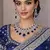Royal Blue Sapphire Bridal Jewelry Set: CZ Crystal Choker