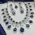 Royal Blue Sapphire Bridal Jewelry Set: CZ Crystal Choker