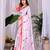 Elegant White Floral Print Saree for Women