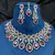 Red Pear Cut Crystal Bridal Jewelry Set: Necklace, Earrings, Maang Tikka – Victorian Style Gala