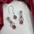 Red Pear Cut Crystal Bridal Jewelry Set: Necklace, Earrings, Maang Tikka – Victorian Style Gala