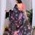 Elegant Black Floral Print Saree for Women
