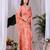 Elegant Peach Floral Print Saree for Women