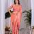Elegant Peach Floral Print Saree for Women