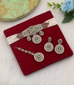 Pista green color choker kundan necklace set