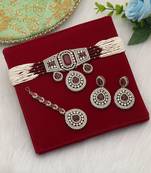 Rani color choker kundan necklace set