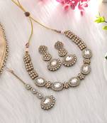 White color kundan necklace set