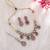 Magenta color kundan necklace set