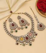 Multi color kundan necklace set