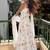 White embroidery crushi silk blend  anarkali suit