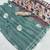 Olive green printed linen blend casual saree with kalamkari floral pallu & unstitched blouse piece