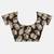 Black & beige printed linen blend traditional saree with kalamkari art print & unstitched blouse