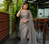 Grey Color HandWork And Sequence Work Satin Saree