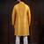 Yellow color smart and ethnic woven textured kurta payjama for mens' ethnic looks