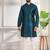 Teal color smart and ethnic woven textured kurta payjama for mens' ethnic looks