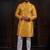 Yellow color smart and ethnic woven textured kurta payjama for mens' ethnic looks