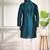 Teal color smart and ethnic woven textured kurta payjama for mens' ethnic looks