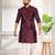 Wine color smart and ethnic woven textured kurta payjama for mens' ethnic looks