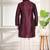 Wine color smart and ethnic woven textured kurta payjama for mens' ethnic looks