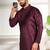 Wine color smart and ethnic woven textured kurta payjama for mens' ethnic looks