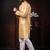 Beige color smart and ethnic woven textured kurta payjama for mens' ethnic looks