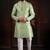 Pista color smart and ethnic woven textured kurta payjama for mens' ethnic looks