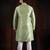 Pista color smart and ethnic woven textured kurta payjama for mens' ethnic looks