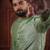 Pista color smart and ethnic woven textured kurta payjama for mens' ethnic looks