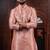 Pink color smart and ethnic woven textured kurta payjama for mens' ethnic looks
