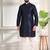 Blue color smart and ethnic woven textured kurta payjama for mens' ethnic looks