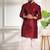 Maroon color smart and ethnic woven textured kurta payjama for mens' ethnic looks