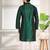 Green color smart and ethnic woven textured kurta payjama for mens' ethnic looks