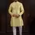 Lemon color smart and ethnic woven textured kurta payjama for mens' ethnic looks