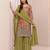 Green real chinon sharara salwar suit collection