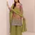 Green real chinon sharara salwar suit collection