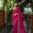 Rani Pink Color HandWork And Sequence Work Satin Saree