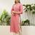 Baby pink color silk blend embroidery long kurta