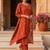 Rust color stylish and partywear roman silk beautiful partywear dress