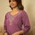 Lavender color silk blend embroidery long kurta