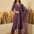 Lavender color stylish roman silk embroidered graceful partywear dress